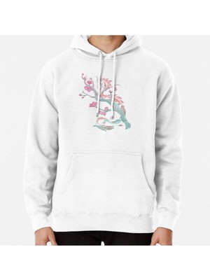 Hvit Stein Koi Dragon Serene Sakura Baskılı Sweatshirt