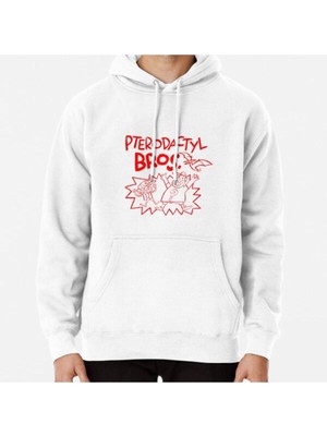 Hvit Stein Pterodactyl Bros Baskılı Sweatshirt