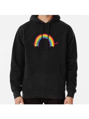 Hvit Stein House Cat (Rainbow Dj Kitty) Baskılı Sweatshirt
