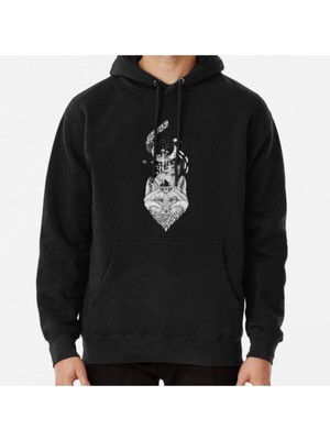 Hvit Stein Fox Space Forest Baskılı Sweatshirt
