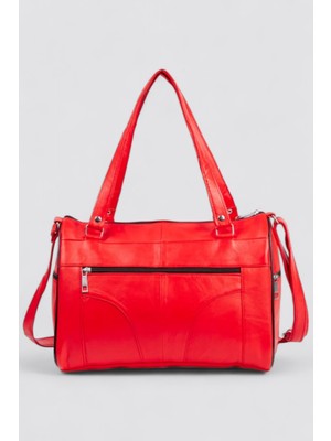 Lederax Hakiki Deri Beş Bölmeli Kadın El ve Omuz Çantası LD332