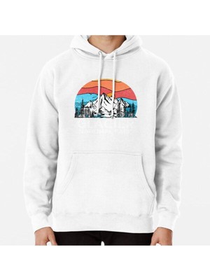 Hvit Stein Vintage Glacier National Park Retro 80S Montana Mountain Baskılı Sweatshirt
