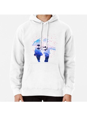 Hvit Stein Your Lie In April Shigatsu Wa Kimi No Uso Kaori ve Kousei Anime Cherry Baskılı Sweatshirt