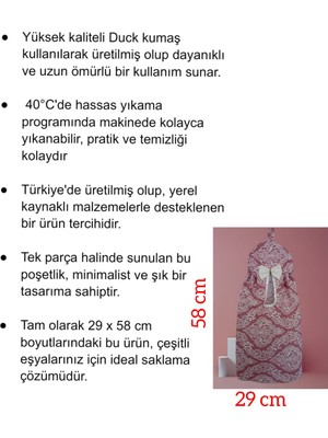 Home Pembe Varak Desenli Poşetlik: Poşet Düzenleyici, Mutfak, Karavan, Kamp, Outdoor