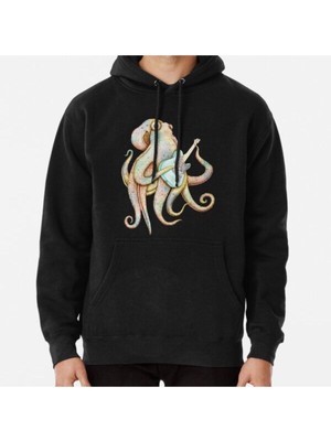 Hvit Stein Polah - The Axe Wielding Octopus (On Aqua) Baskılı Sweatshirt