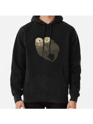 Hvit Stein Significant Otters - Otters Holding Hands Baskılı Sweatshirt