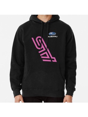 Hvit Stein Subaru Wrx Stı Baskılı Sweatshirt
