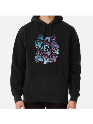 Hvit Stein Dragon Fire Dark Turquoise And Purple Baskılı Sweatshirt