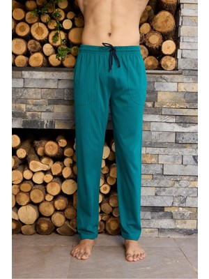 Kly %100 Pamuk Çizgili 4 Mevsim Kumaş Erkek Tek Alt Pijama 200