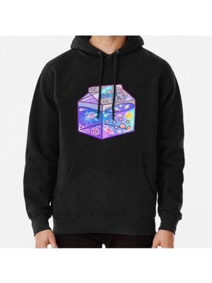 Hvit Stein Milky Way Milk Carton Baskılı Sweatshirt