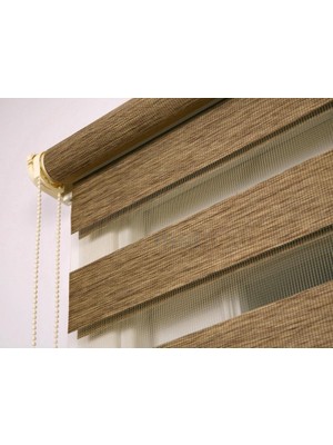 Kahverengi Bambu  Zebra Perde