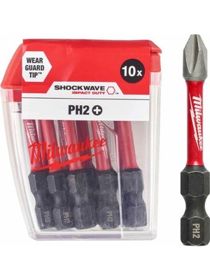 Milwaukee Bits Uç Matkap Ucu Tornavida Ucu Vidalama Ucu PH2-50MM T4932430855 - 10 Adet