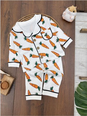 Havuç Desenli Pijama Takımı