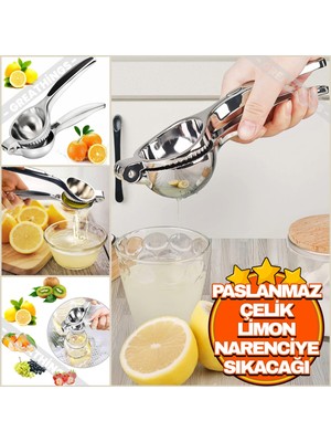 Greathings Paslanmaz Çelik Limon Narenciye Sıkacağı | Lüks Ağır Çelik  Portakal Limon Sıkacağı