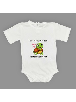 Mnk Baby & Kids Cimcime Diyince Hemen Geldimm Baskılı Bebek Body Zıbın Çıtçıtlı Badi