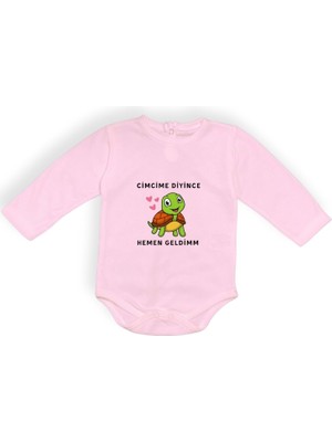 Mnk Baby & Kids Cimcime Diyince Hemen Geldimm Baskılı Bebek Body Zıbın Çıtçıtlı Badi