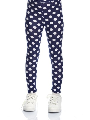Açık Lacivert Polka-Dot Desenli Kız Çocuk Yazlık Tayt