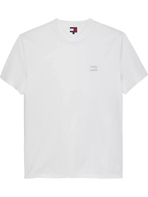 Tommy Hilfiger Erkek Tjm Reg Badge T-Shirt - Ekru