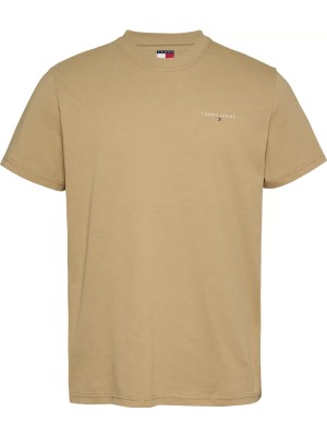 Erkek Tjm Slim Linear Chest T-Shirt - Bej