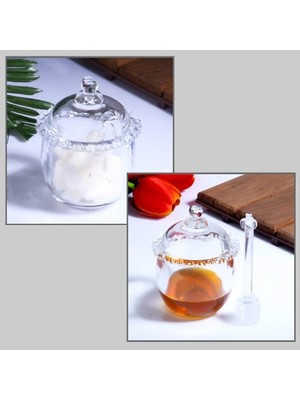 Ksv Bal Kavanozu - Kaşıklı Cam Bal Kavanozu Ballık Şekerlik