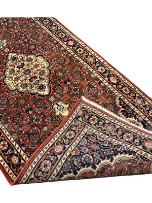 Albos Mücevherat Albos Lu x ury Carpet El Dokuma Iran Halısı 82 x 200 Kiremit  Yün Yolluk Halı