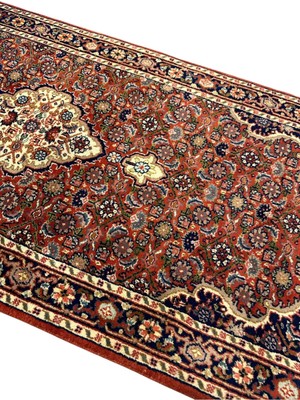 Albos Mücevherat Albos Lu x ury Carpet El Dokuma Iran Halısı 82 x 200 Kiremit  Yün Yolluk Halı