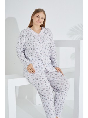 Etoile %100 Pamuk Uzun Kol Büyük Beden Kadın Pijama Takımı 98906