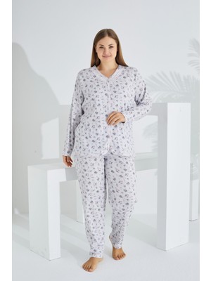 Etoile %100 Pamuk Uzun Kol Büyük Beden Kadın Pijama Takımı 98906