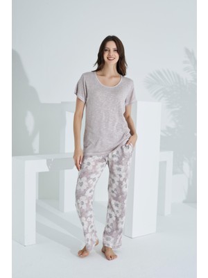 Etoile Bambu, Triko Örgü ,deve Tüyü Yumuşaklığı, Kısa Kol Kadın Pijama Takımı 73235
