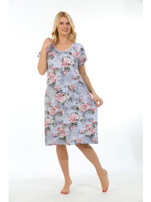 Etoile Kadın Bambu Kısa Kol Desenli Gecelik 72226