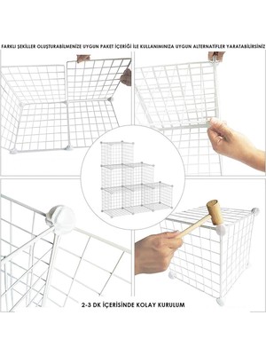 Decorelax 25'li Tel Küp Çok Amaçlı Organizer Raf Beyaz 33CM