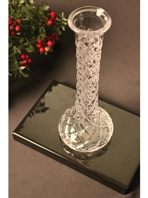 El Yapımı Burgu Model Cam Karanfil Gül Vazosu Prizma