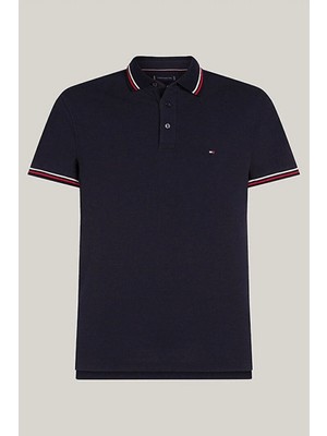 Tommy Hilfiger Erkek Lacivert Logo Kısa Kollu Polo T-Shirt