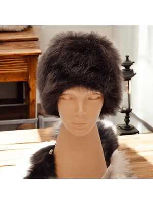 AbbasShop Toskanalı Bayan Deri Ushanka Ayarlanabilir Yumuşak Dokunuşlu Kışlık Şapka Börk Bere Siyah Renkli