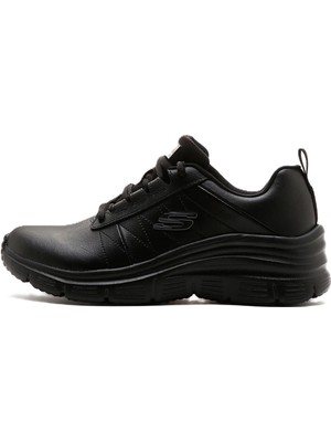 Skechers Fashion Fit-Effortless Memory Foam Leather Womens Sneaker Black Hafızalı Taban  Deri Kadın Günlük Spor Ayakkabı Siyah