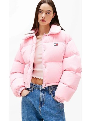 Tommy Hilfiger Jeans Kadın Pembe Şişme Mont