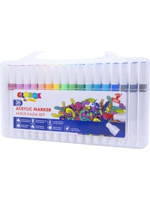 Globox Akrilik Marker Kalem Seti 36 Adet Canlı Renkler ile Yaratıcılığınızı Geliştirin