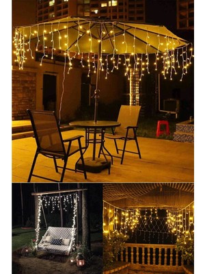 Trendpoint 4 Metre 8 Fonksiyonlu Perde LED 96 Ledli 50X60X70CM Saçaklı Kablolu Fişli