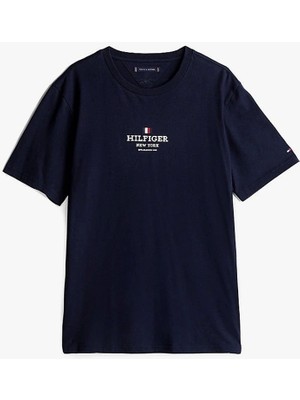 Tommy Hilfiger Logolu Erkek Lacivert T-Shirt