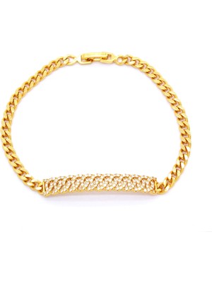 Bz Altın Kaplama Zirkon Taşlı Bileklik BLK-732