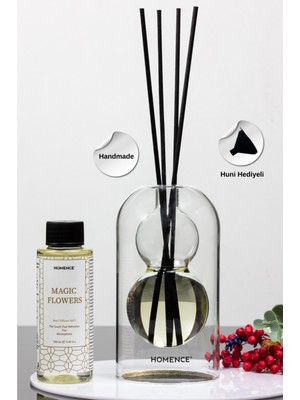 Magic Flowers Sihirli Çiçekler Çiçeksi Bambu Çubuklu Oda Kokusu Dekoratif Şişeli 100ML Refill