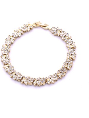 Bz Altın Kaplama Zirkon Taşlı Kelebek Kadın Bileklik BLK-803