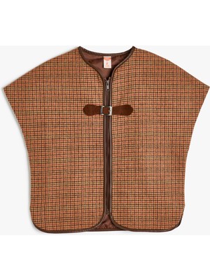 Koton Suni Deri Detaylı Fermuar Kapamalı Yelek