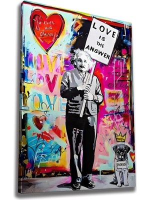 Go İthalat Kanvas Einstein Tablo 50 x 70  cm   -  Modern Sanat