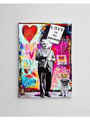 Go İthalat Kanvas Einstein Tablo 50 x 70  cm   -  Modern Sanat