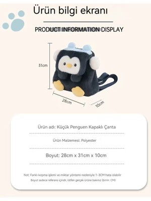 Baobao Karikatür Peluş Penguen Bebek Sırt Çantası (Yurt Dışından)