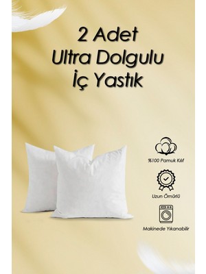 2 Adet Kırlen Iç Yastık 45X45CM Elyaf Dolgulu