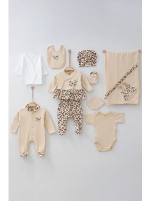 Miniğimin Cicileri Leopar Desen 10 Parça Hastahane çıkışı - Krem