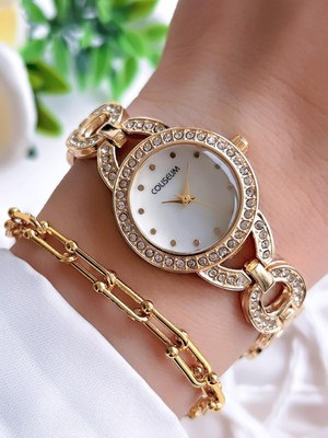 Coliseum Özel Tasarım Vintage Seri Kadın Kol Saati+ Bileklik Hediyeli CL8719.M1