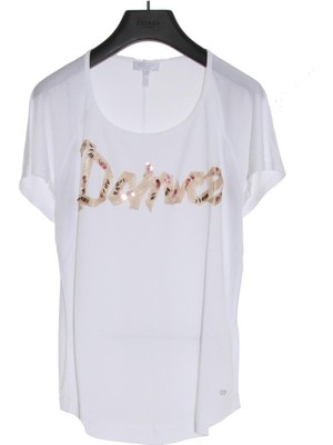 Escada Sport  Işlemeli Derin Yaka Düşük Kol T-Shirt